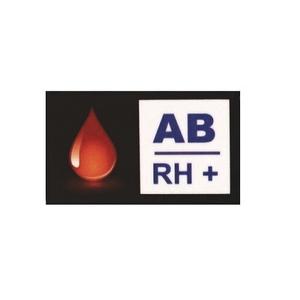 Naklejka z grupą krwi AB RH+