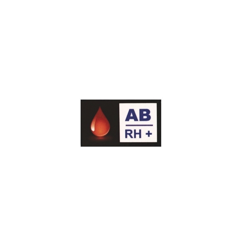 Naklejka z grupą krwi AB RH+