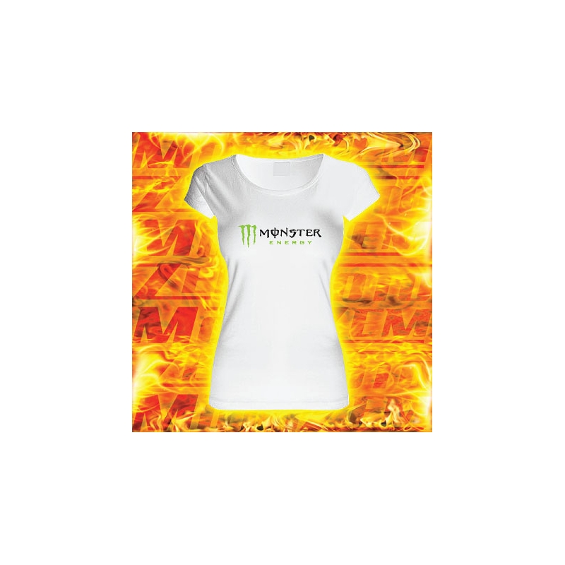 Damska koszulka z motywem Monster biała wyprzedaż