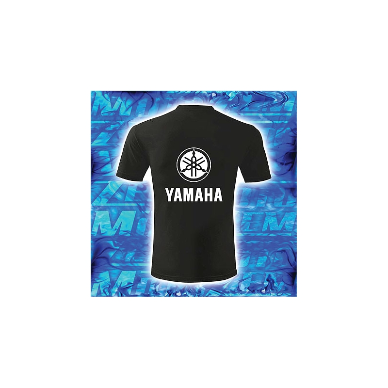 Motyw Yamaha shirt z czarnym nadrukiem i bieli