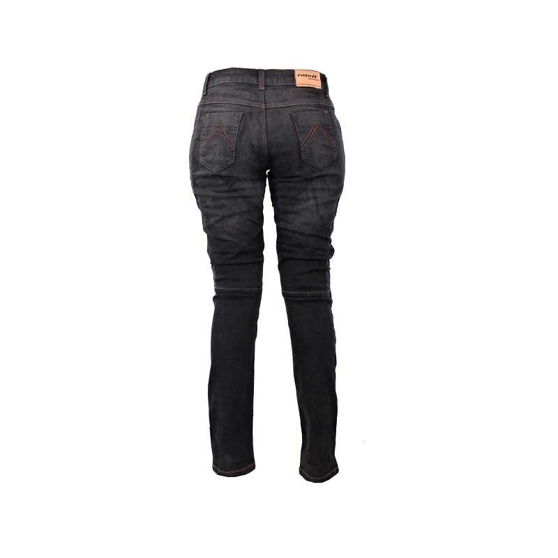 Kobiety Kevlar dżinsy na motocykl Roleff Jeans czarny