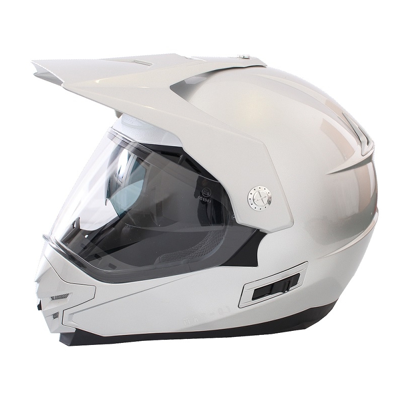 Kask Enduro z blendą przeciwsłoneczną Ozone MXT-01 srebrny wyprzedaż