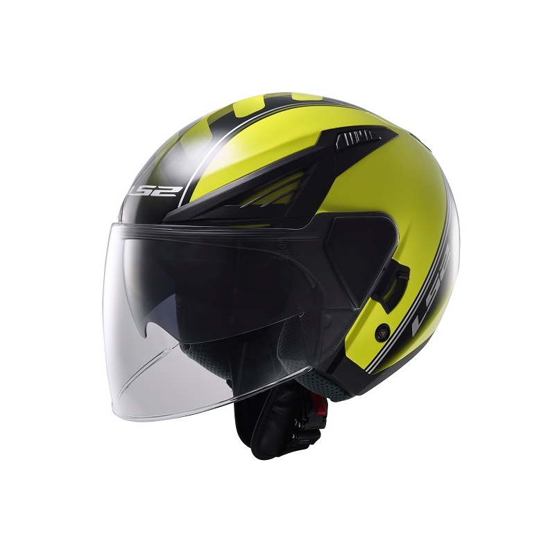 Kask moto otwarty LS2 OF586 Bishop Atom żółto-czarny wyprzedaż