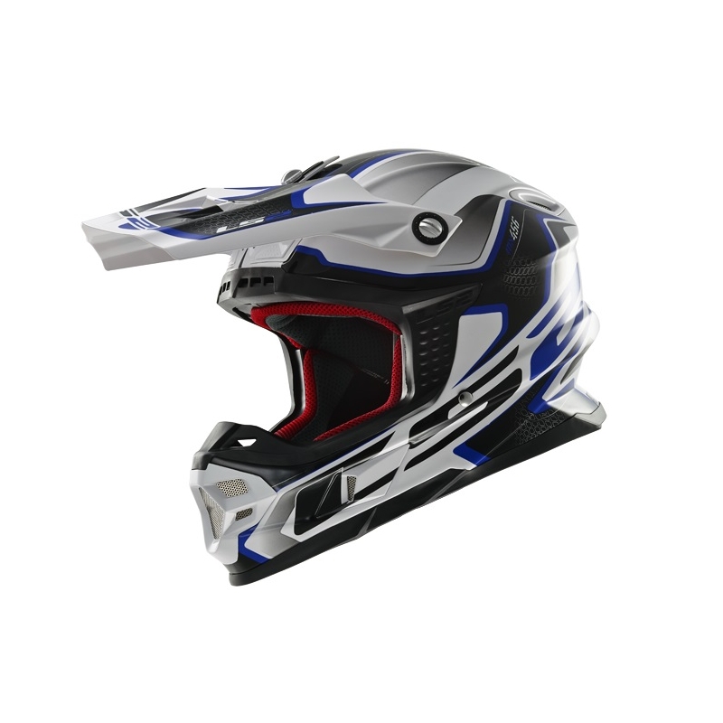 Kask motokrosowy LS2 MX456 Compass biało-niebieski