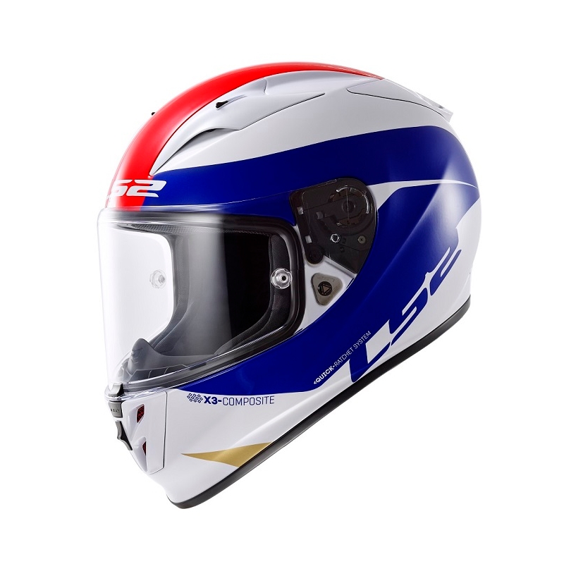 Kask motocyklowy LS2 FF323 ARROW R Comet biało-niebiesko-czerwony wyprzedaż