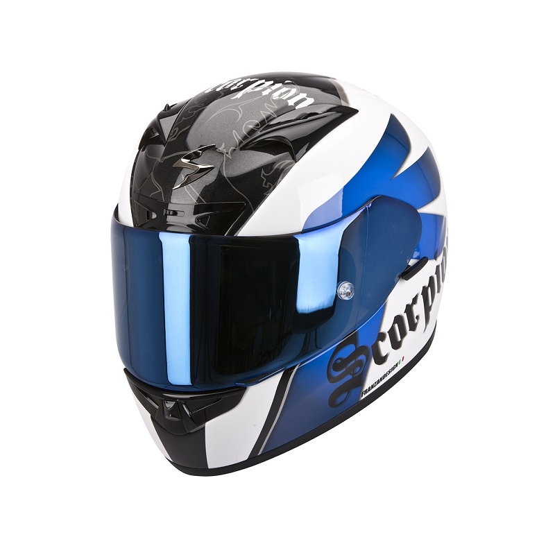 Integralny kask Scorpion EXO-710 Knight biało-niebieski wyprzedaż